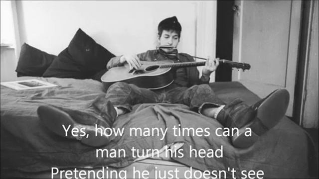 Bob Dylan - Blowin' In The Wind (Lyrics) смотреть онлайн