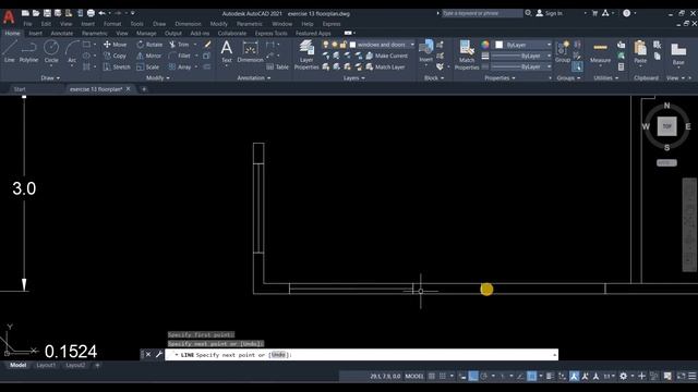 AutoCAD 20 days 2D CAD Exercise 14. Making a simple floorplan in AutoCAD. смотреть онлайн