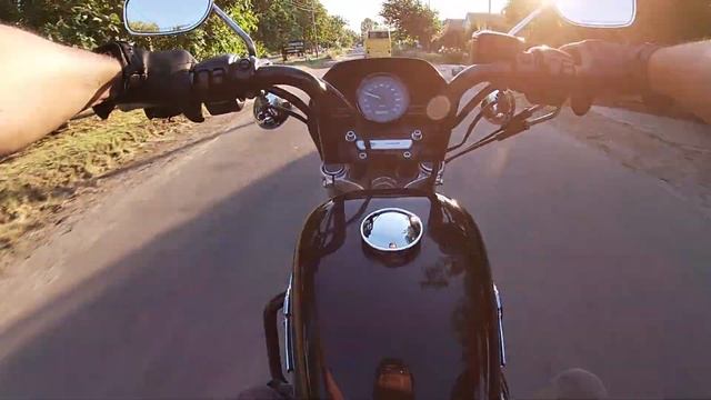 Поездка Харлей Sportster 883. Съемка с груди на gopro 7 white. Тест стабилизации видео. смотреть онлайн