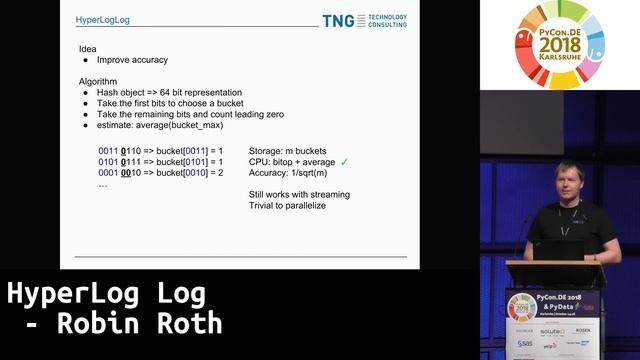 PyCon.DE 2018: HyperLog Log - Robin Roth смотреть онлайн