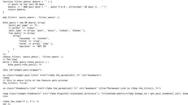 Wordpress: Added Date Filter To Popular Posts Query смотреть онлайн