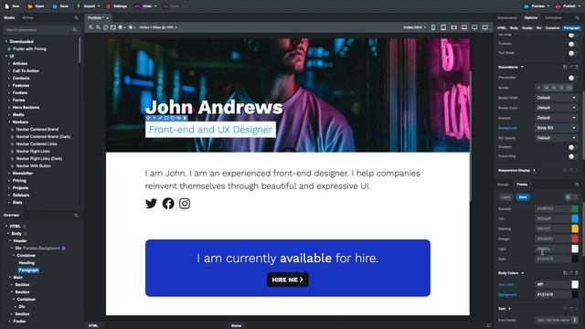 Designing Dark Mode Websites with Bootstrap Studio смотреть онлайн