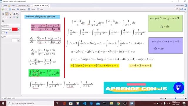 dy/dx=(xy+3x-y-3)/(xy-2x+4y-8): Ecuación diferencial variables separables смотреть онлайн
