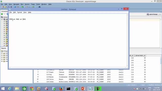 Administration de base de données Oracle 7 MIN, MAX et AVG смотреть онлайн
