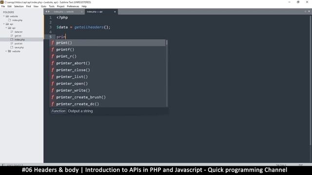 #06 Adding headers & body | Introduction to APIs in PHP & Javascript | Quick programming tutorial смотреть онлайн