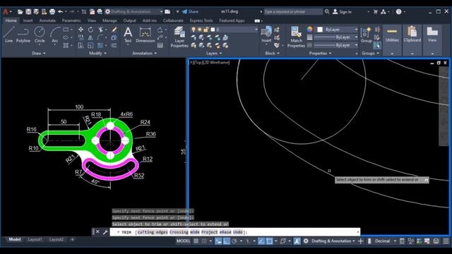 AutoCAD 2022 Practice Tutorial #11 2D- English Subtitles смотреть онлайн