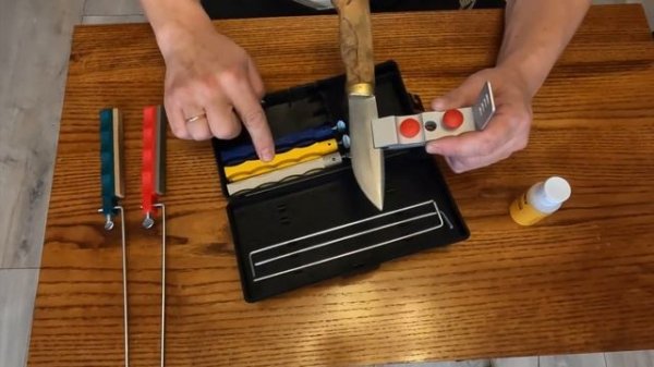 заточка ножа камнями LANSKY SHARPENERS