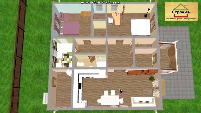 Проект Комфортного Дома 100кв.м. (10Х10) с большой гостиной. смотреть онлайн