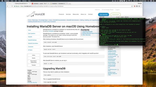 Instalar MariaDB / MySQL en MacOS High Sierra смотреть онлайн