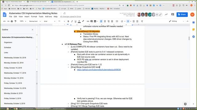 Kubernetes SIG Storage - CSI Implementation Workgroup 20181024 смотреть онлайн
