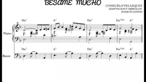 Besame mucho - Minus one - Play along para piano/bajo/piano/bass