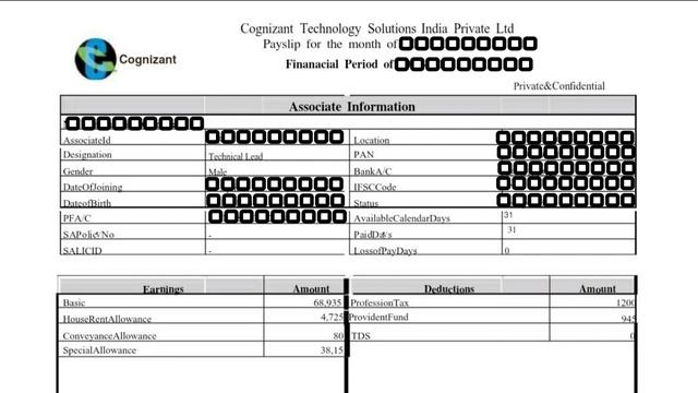 Cognizant Technical Lead Salary slip | Cognizant Salary Structure | Cognizant System Engineer Salar смотреть онлайн