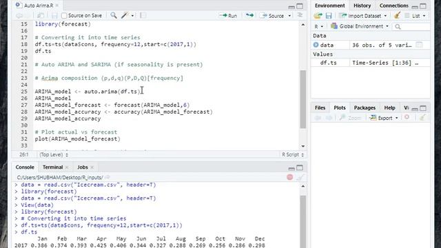 R Programming - How to use auto arima function to get time series forecast смотреть онлайн