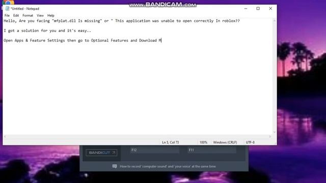 Fix: Roblox This application was unable to open correctly error and "Mfplat.dll Is missing" смотреть онлайн