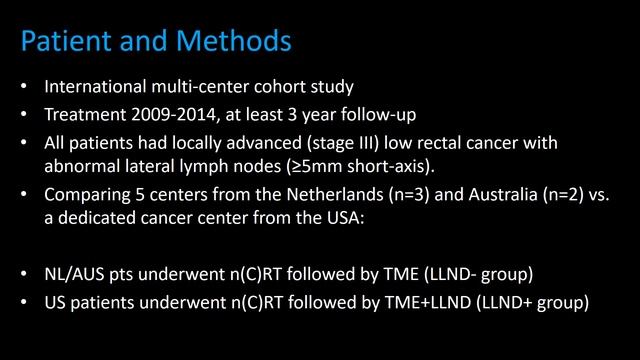 Lateral Lymph Node Dissection after Neoadjuvant Chemoradiotherapy in Western Rectal Cancer Patients смотреть онлайн