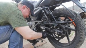 Bajaj Pulsar 180/ Баджадж Пульсар 180 / Часть 5. Чистка, смазка цепи