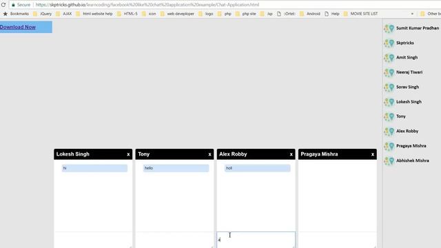 Facebook Style Chat Application with jQuery and CSS смотреть онлайн