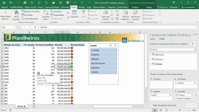 Excel 2016 Introdução Self Service BI Dashboard completo: Power Query, Powerpivot e Power
