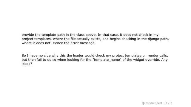 Django : Django widget template override does not search in the project template directory. How to смотреть онлайн
