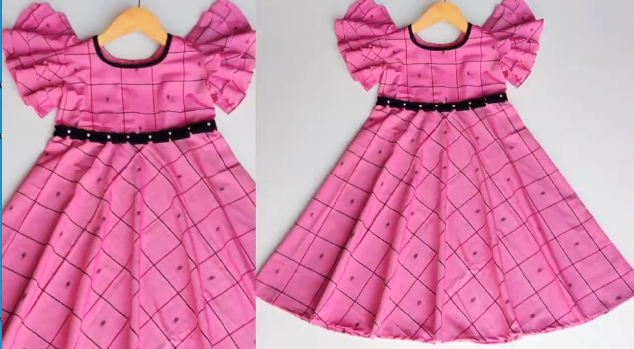 Крой детского платьица зонтиком, раскройка и сшивание смотреть онлайн