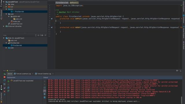 Java EE для начинающих. Урок 3: Практика. Создание Java EE приложения. Первый сервлет. смотреть онлайн