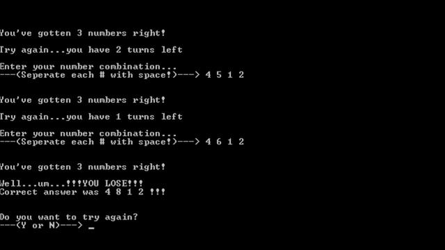 Mastermind Game (Command Line) C++ смотреть онлайн