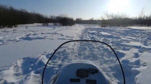 Крутая покатушка на снегоходе Тайга Варяг 550V ,едем в питомник .