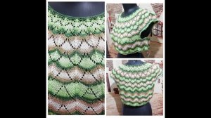 Кофточка с круглой кокеткой спицами. Вязание азиатского ростка по спинке и подрезы.