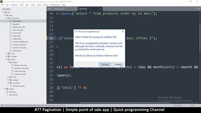 #77 Pagination | Simple point of sale app in php & javascript | Quick programming tutorial смотреть онлайн