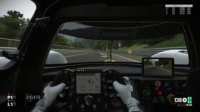 Marek LMP1 car test on Nordschleife map---Project Cars смотреть онлайн