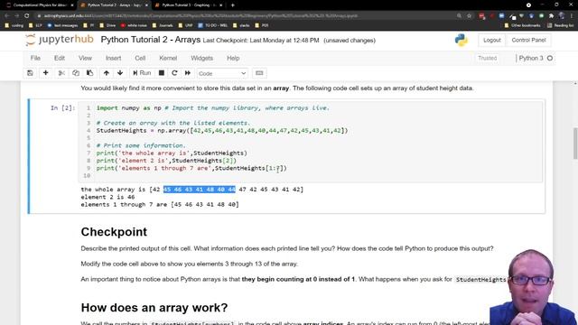 Python Tutorial 2 - Arrays (Computational Physics for Absolute Beginners) смотреть онлайн