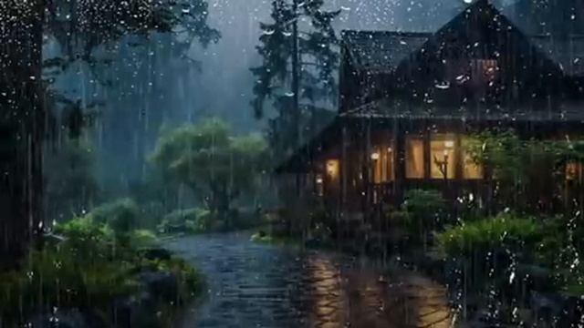 Barulho de Chuva para Dormir Imediatamente - Resolver a Insônia com Som de Chuva no Telhado à Noite смотреть онлайн