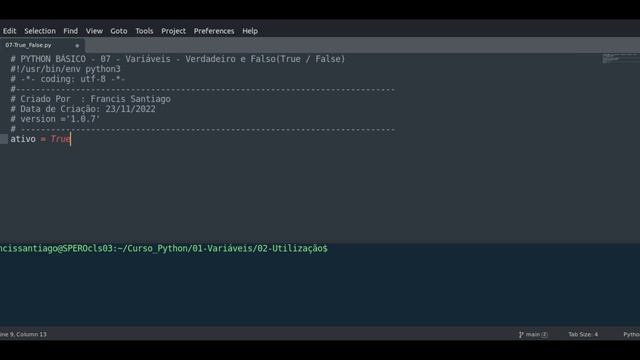 [PYTHON BÁSICO][Aula 07 - Variáveis] True e False смотреть онлайн