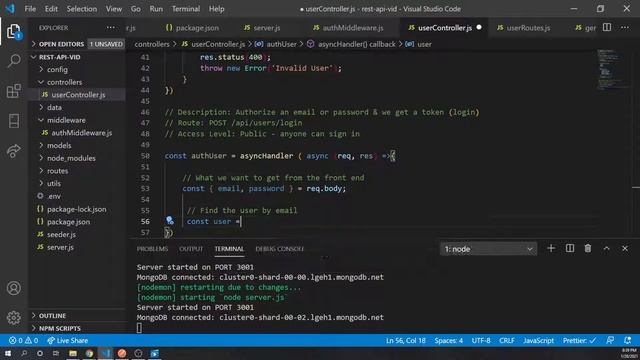 Making a REST API w/ Express, MongoDB, Node || Part 5 - Authorization + Testing w/ Postman смотреть онлайн