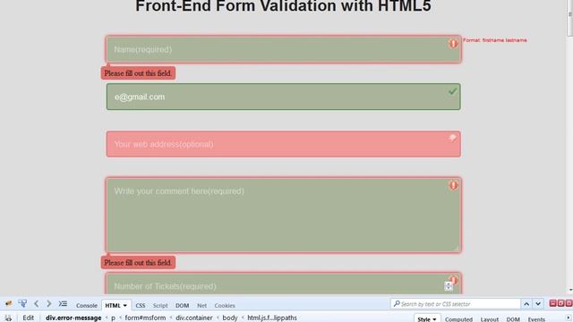Front End Form Validation with Only HTML5 – part 7 – Constraint Validation API Customized Bubbles смотреть онлайн