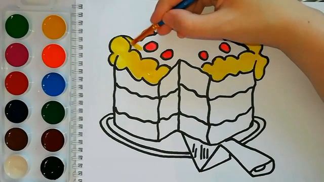 Раскраска для детей. ТОРТИК. Мультик-раскраска. Учим цвета. смотреть онлайн