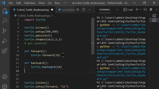 Control Turtle by Keyboard | Turtle को कण्ट्रोल कैसे करे? | Python Turtle Lec 23 смотреть онлайн