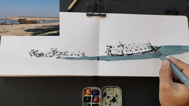 RIVER Sketching / Loose Sketching / line and wash смотреть онлайн