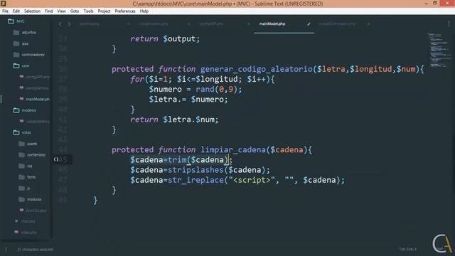 ? CURSO de PHP MVC POO MySQL - 13 Funcion para limpiar cadenas de texto смотреть онлайн