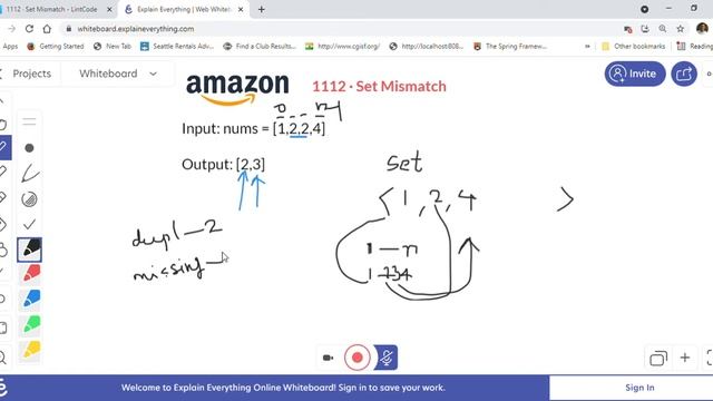 Leetcode 645 Set Mismatch - Amazon Interview Question. Big O(N) Time & Space Complexity. смотреть онлайн