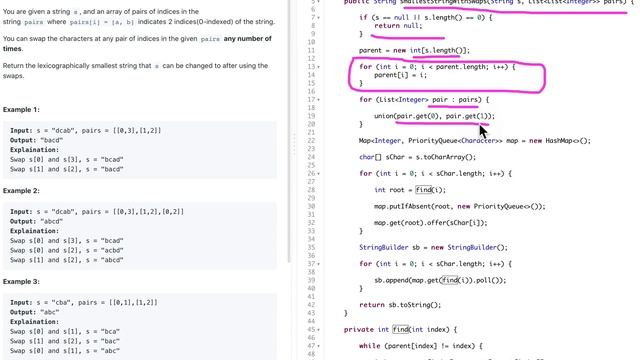 LeetCode 1202 Java Union Find смотреть онлайн