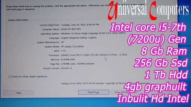 Hp Notebook 15q ds0028tu / Intel core i5-7th gen / 8gb ram / 256gb ssd /1tb hdd / Openbox Review смотреть онлайн