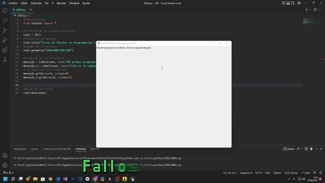 TKINTER - Personalizar ventana - PACK y GRID - Con ejercicios - PYTHON EN 100 DÍAS - Día 9 смотреть онлайн