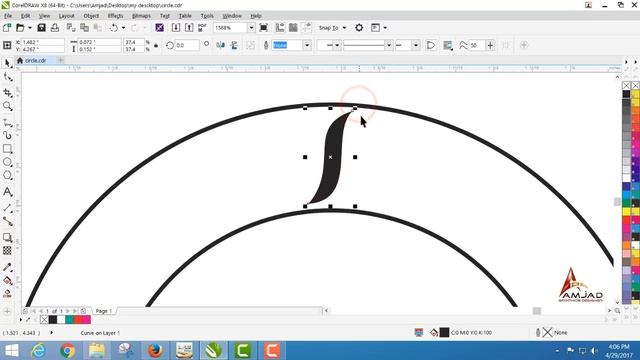 How to draw Circle shape in Corel Draw X8 tutorial by, Amjad Graphics Designer смотреть онлайн