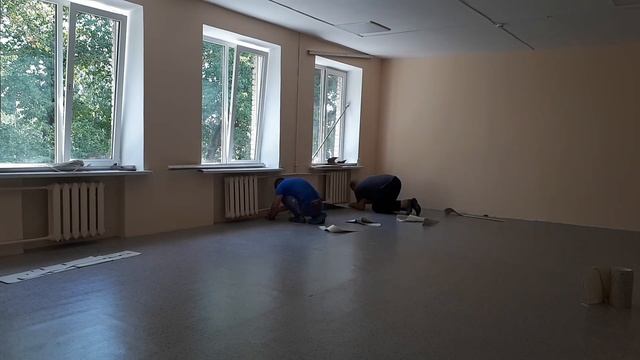 Линолеум IVC + горячая сварка шнуром LG. S=247м2. Полезные советы и тонкости работы. смотреть онлайн