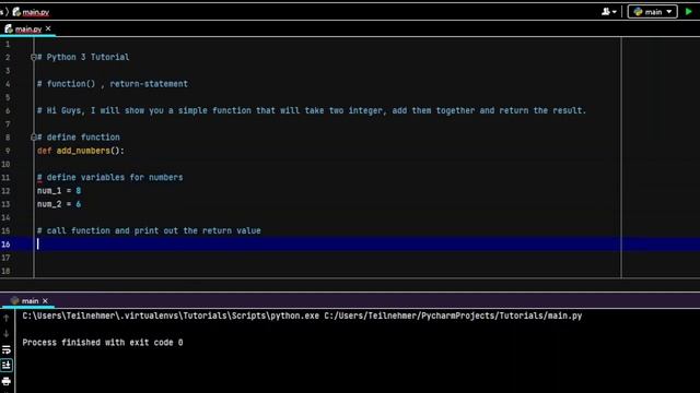 Python 3 Tutorial | Function and return-statement [no commentary] смотреть онлайн