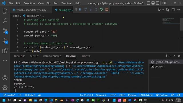 Changing Variables to different Datatypes смотреть онлайн