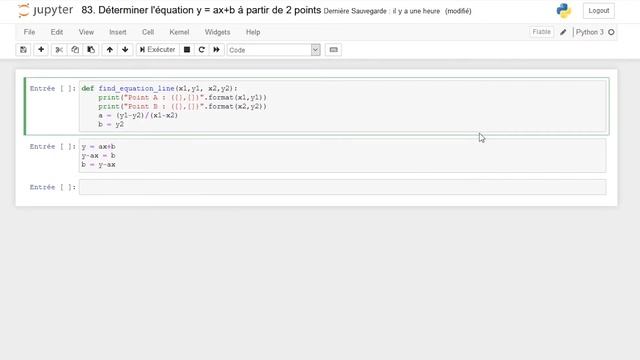 [Algorithme] - 83. Déterminer l'équation ax+b à partir de deux points [Python] смотреть онлайн