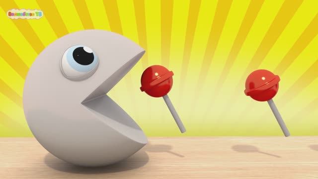 Пакман ест чупик пончик мороженое печенье учим цвета дошкольное образование