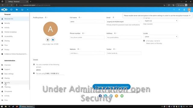 How to enable Server side encryption in Nextcloud смотреть онлайн